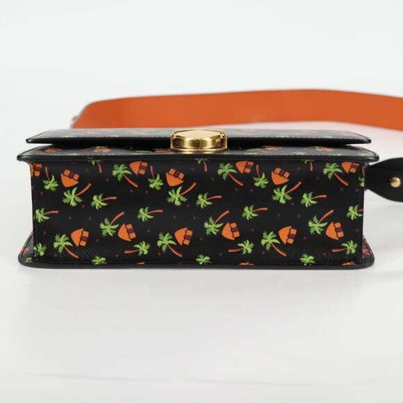 PRADA Shoulder Bag Leather Black Gold Auth - Picture 6 of 16